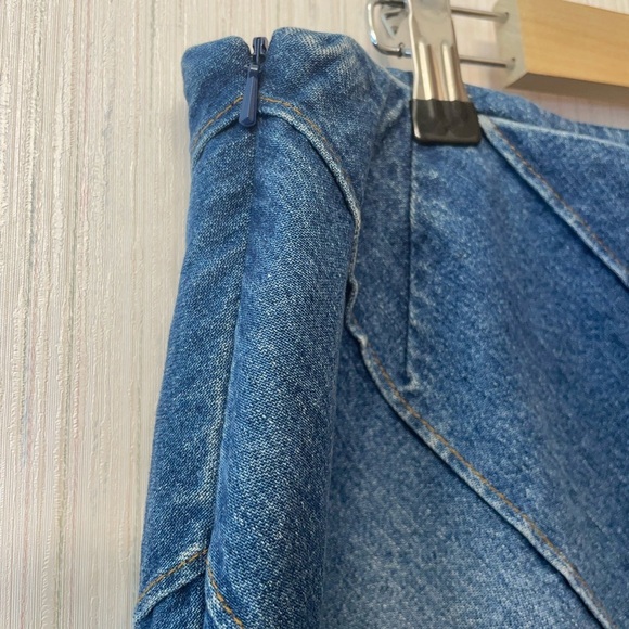 Ralph Lauren Vintage Chevron Denim Skirt Size 12, Made in Hong Kong, 100% Cotton - Picture 2 of 6